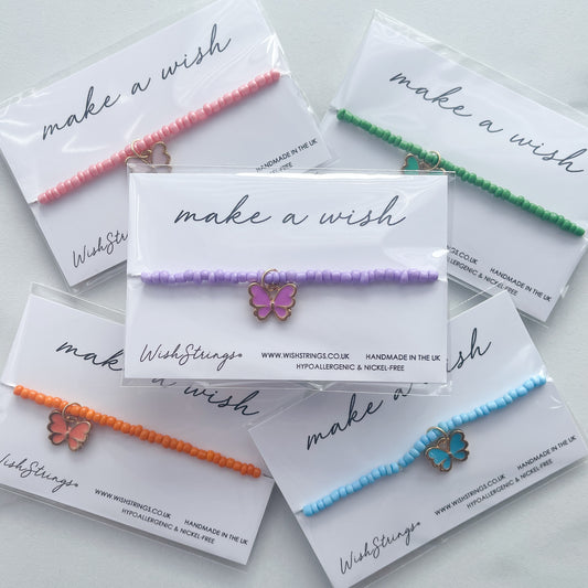 Butterfly Beaded Bracelet, random colour