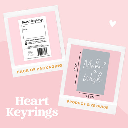 Heart Keyrings - Choose Design  | Sentimental Keepsake Keyrings for All Occasions & Moments
