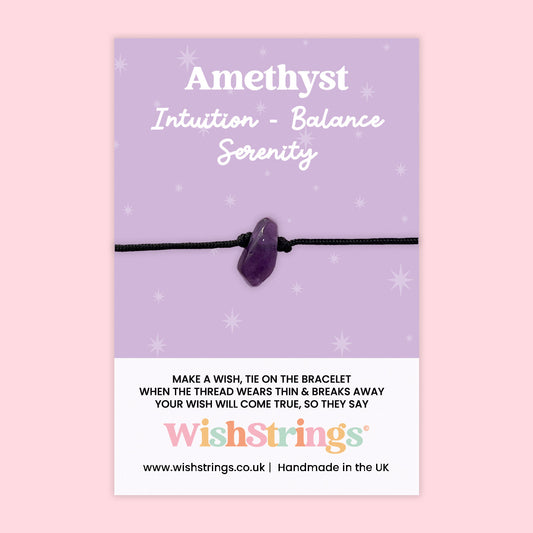 Amethyst - Gemstone Chip WishStrings Wish Bracelet