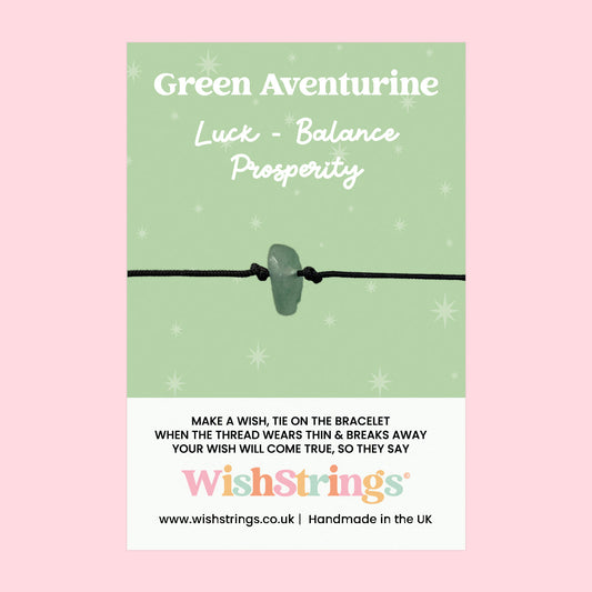 Green Aventurine - Gemstone Chip WishStrings Wish Bracelet