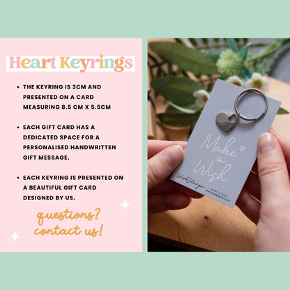 Heart Keyrings - Choose Design  | Sentimental Keepsake Keyrings for All Occasions & Moments