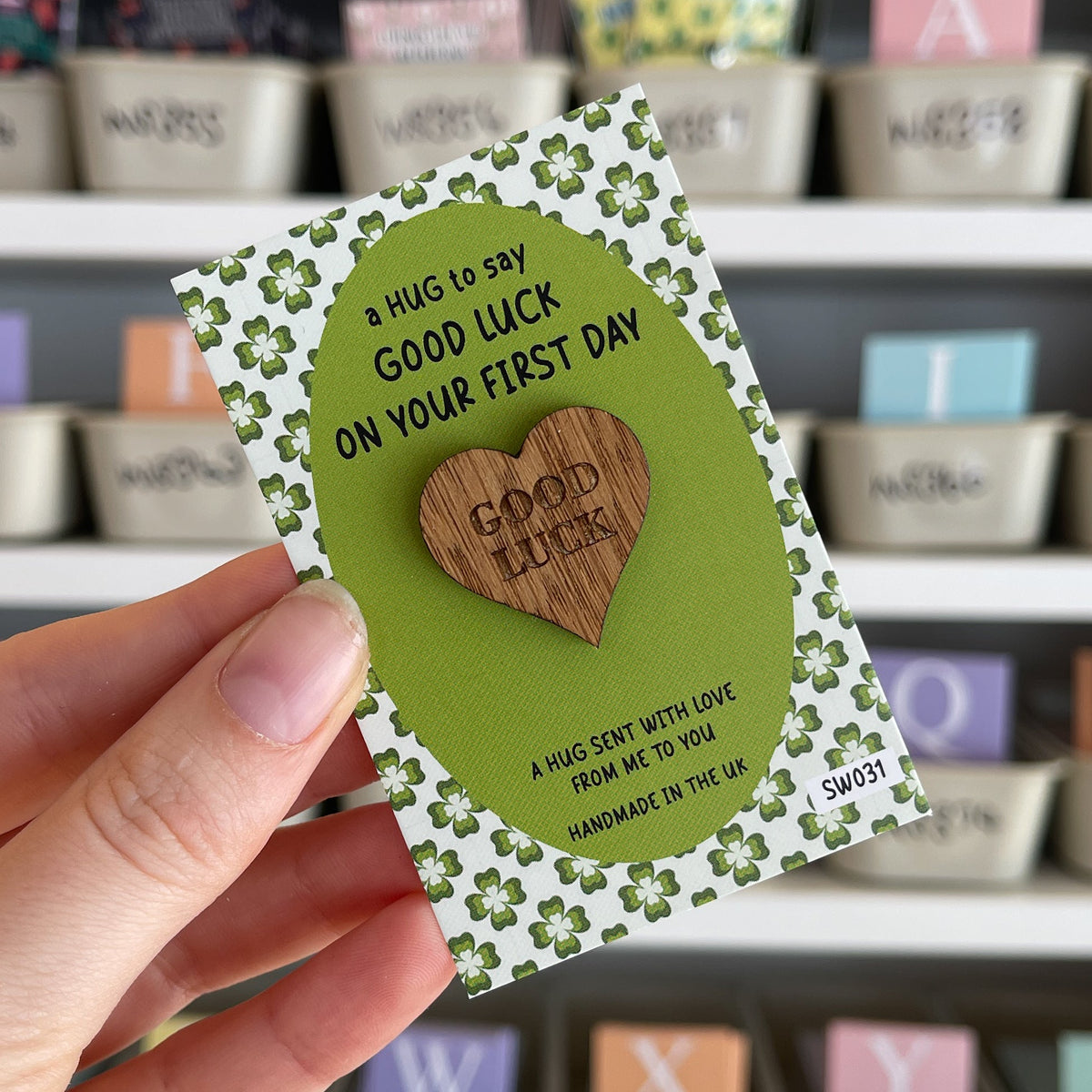 SALE - Good Luck, First Day - Pocket Hug Token - SW031