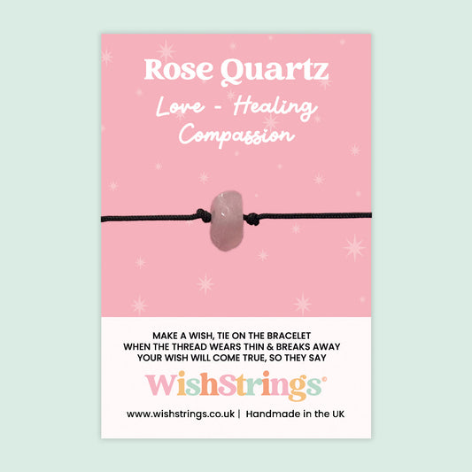 Rose Quartz - Gemstone Chip WishStrings Wish Bracelet