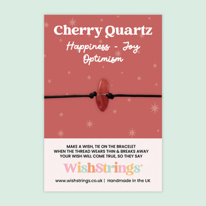 Cherry Quartz - Gemstone Chip WishStrings Wish Bracelet