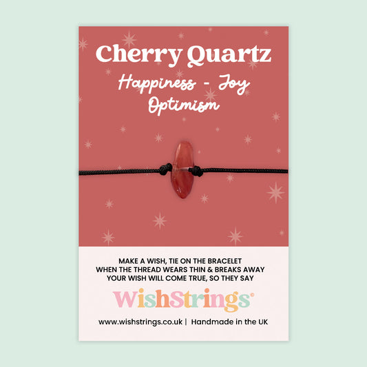 Cherry Quartz - Gemstone Chip WishStrings Wish Bracelet