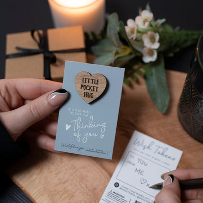 SALE - THINK POSITIVE - Oak Pocket Hug Token | S058-PH