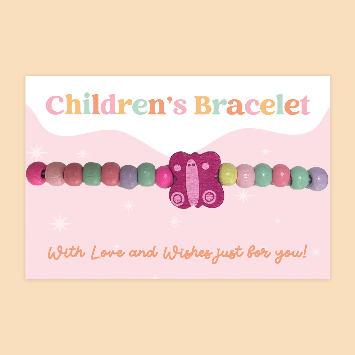 Butterfly - Children's Beaded Bracelet (CB004)