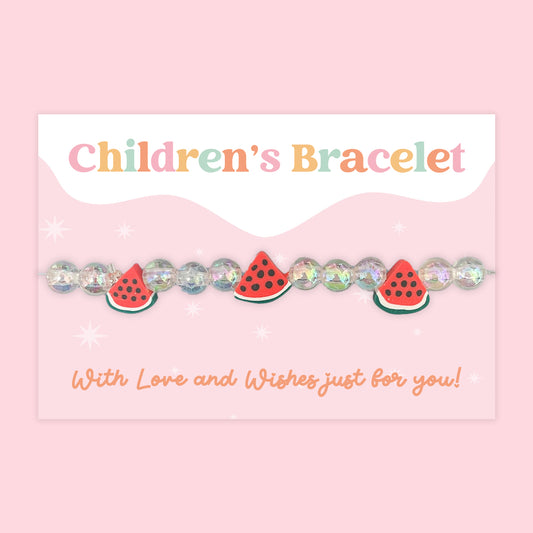 Watermelon Charms - Children's Beaded Bracelet (CB009)