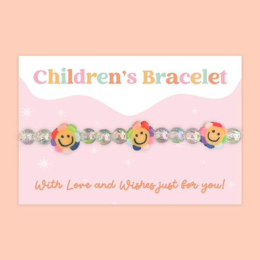 Rainbow Flower - Children's Beaded Bracelet (CB012)