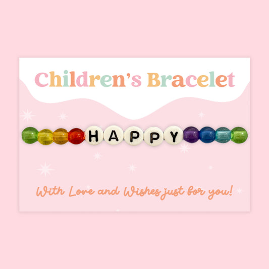 Rainbow Happy - Children's Beaded Bracelet (CB013)