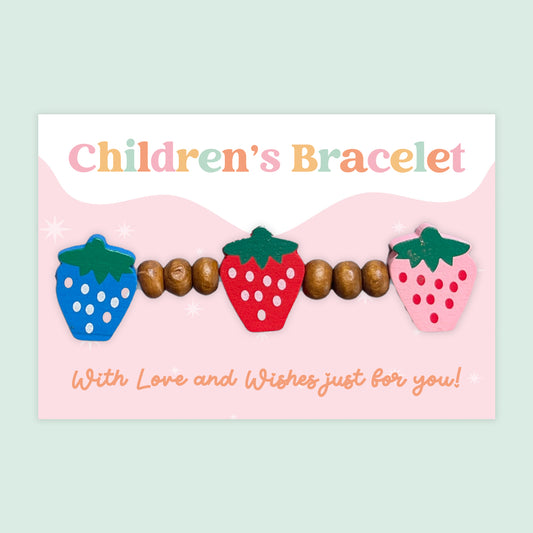 Strawberry - Children's Beaded Bracelet (CB022)