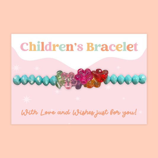 Flowers - Children's Beaded Bracelet (CB023)