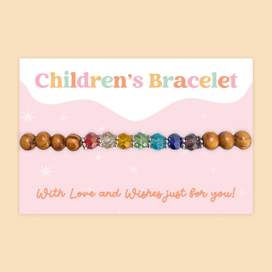 Rainbow Chakra Beads - Children's Beaded Bracelet (CB025)