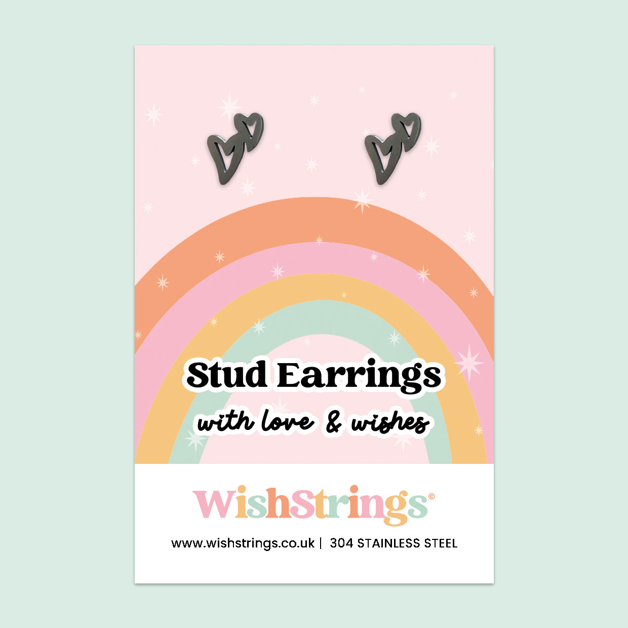 Double Outline Heart Stud Earrings | Stainless Steel Dainty Love Earrings | Cute Romantic Gift for Friendship & Everyday Wear