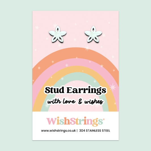 Flower Stud Earrings | Stainless Steel Floral Design | Sweet Nature-Inspired Gift for Her