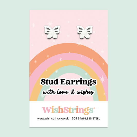 Butterfly Stud Earrings | Stainless Steel Symbol of Hope & Transformation | Thoughtful Gift for Her