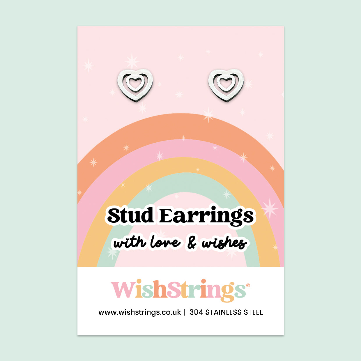 Heart Stud Earrings | Stainless Steel Jewellery with Love & Meaning | Sentimental Gift for Kindness, Affection & Everyday Wear