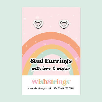 Heart Stud Earrings | Stainless Steel Jewellery with Love & Meaning | Sentimental Gift for Kindness, Affection & Everyday Wear
