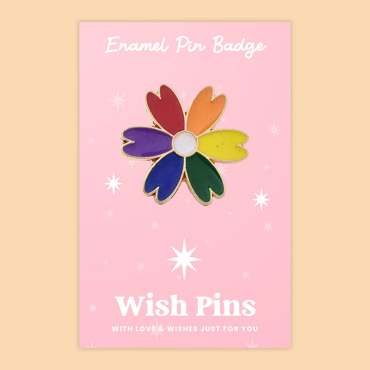 Rainbow Flower - Wish Pins - Enamel Pin Badge (EWP019)