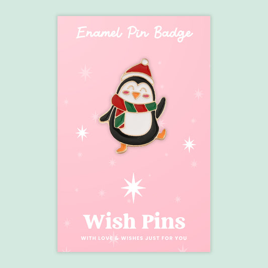 Christmas Penguin - Wish Pins - Enamel Pin Badge (EWP027)