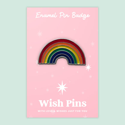 Wish Pins ‘Rainbow Wish’ Enamel Pin Badge on Gift Card | Meaningful Keepsake Gift | Uplifting Token for Friends and Loved Ones | Small Symbol of Hope and Joy Under £5