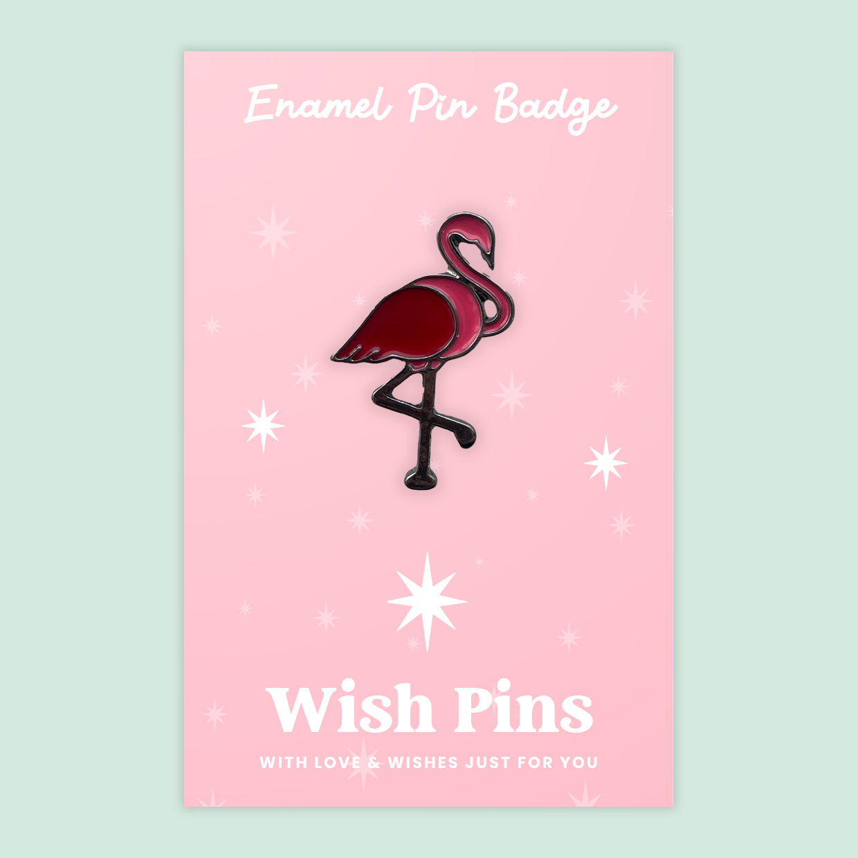 Wish Pins ‘Stand Tall’ Flamingo Enamel Pin Badge on Gift Card | Inspirational Gift | Fun and Fabulous Keepsake | Small Motivational Token Under £5