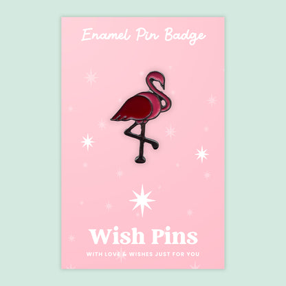 Wish Pins ‘Stand Tall’ Flamingo Enamel Pin Badge on Gift Card | Inspirational Gift | Fun and Fabulous Keepsake | Small Motivational Token Under £5
