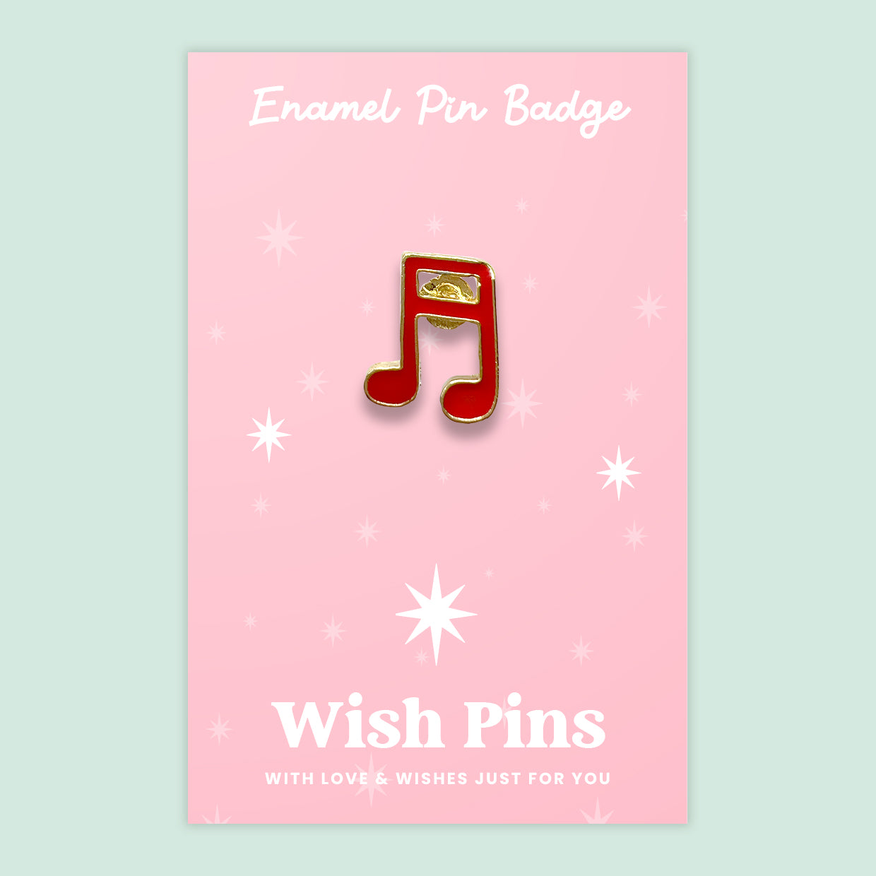 Wish Pin – ‘Music Note’ Enamel Pin Badge on Gift Card | Fun Music Lover Gift | Quirky Keepsake for Musicians | Cute Accessory Under £5