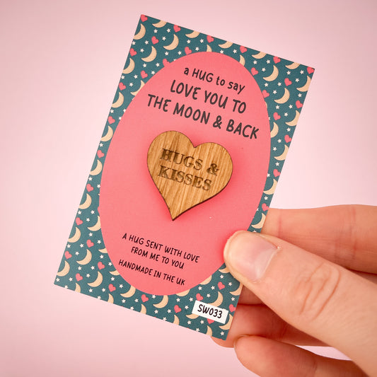 SALE - Love You, Moon & Back - Pocket Hug Token - SW033