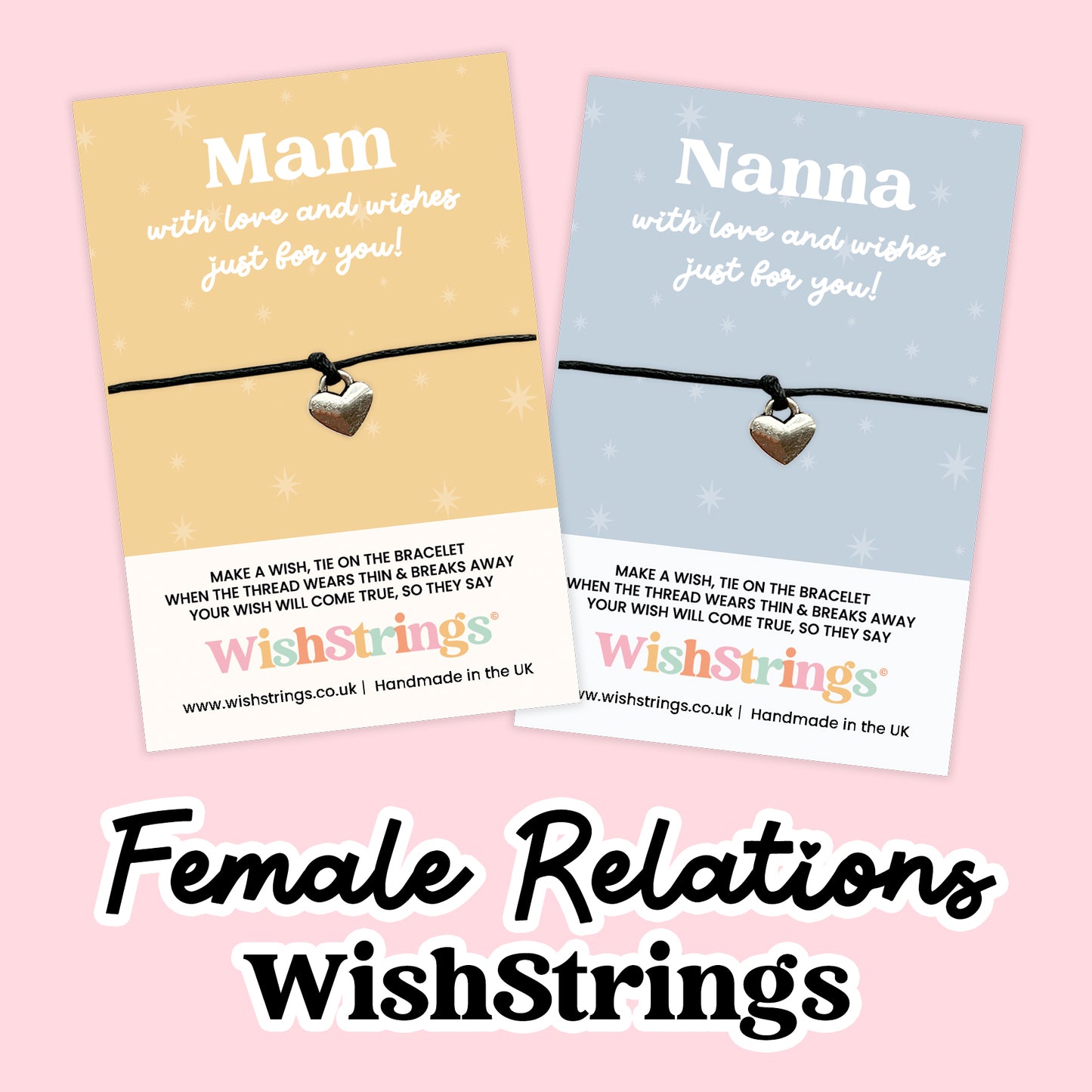 Female Relations WishStrings Collection | Wish Bracelets for Mum, Sister & Daughter | Handmade Meaningful Gifts