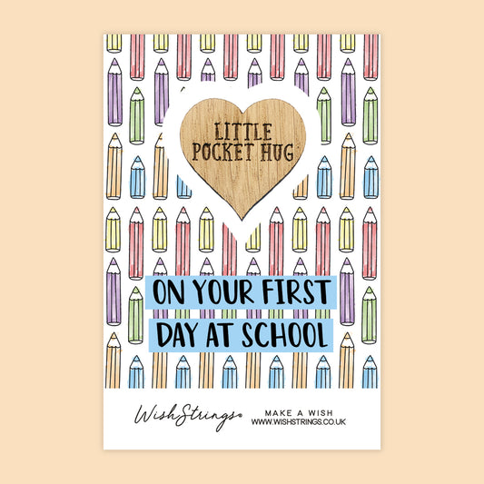 SALE - Pocket Hug – First Day at School | Good Luck Gift for Child | Back to School Keepsake - FL003