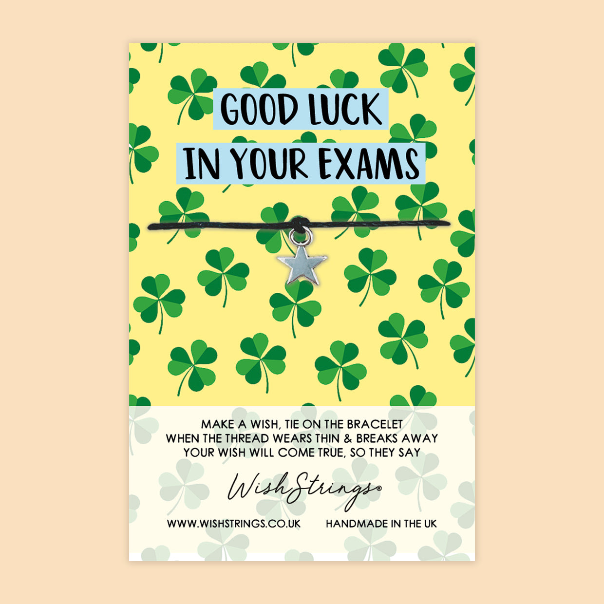 SALE - WishString Bracelet – Good Luck in Your Exams | Good Luck Gift for Exams | Star Charm Wish Bracelet Keepsake - FL004