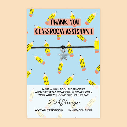SALE - WishString Bracelet – Thank You Classroom Assistant | Thank You Gift for Classroom Assistant | End of Term Appreciation Gift - FL006