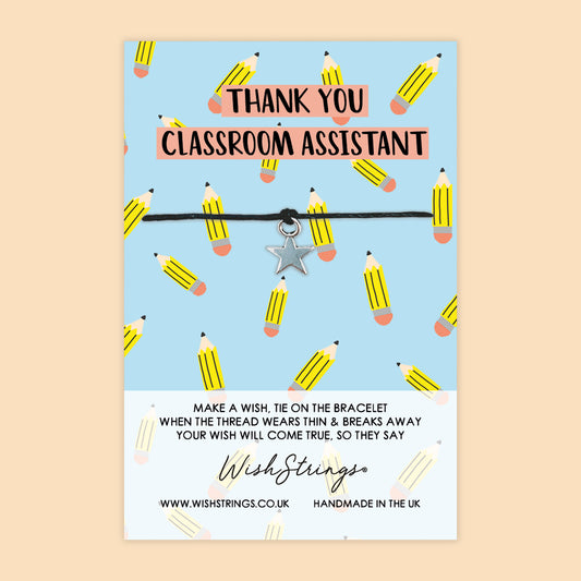 SALE - WishString Bracelet – Thank You Classroom Assistant | Thank You Gift for Classroom Assistant | End of Term Appreciation Gift - FL006