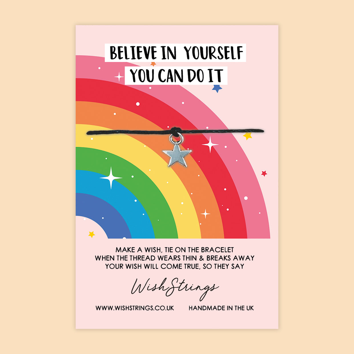 SALE - WishString Bracelet – Believe in Yourself You Can Do It | Encouragement Gift | Motivational Keepsake Bracelet - FL007