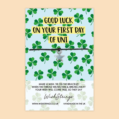 SALE - WishString Bracelet – Good Luck on Your First Day of Uni | University Gift | New Beginnings Keepsake - FL008