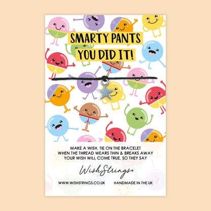 SALE - WishString Bracelet – Smarty Pants You Did It | Congratulations Gift | Well Done Keepsake Bracelet - FL009