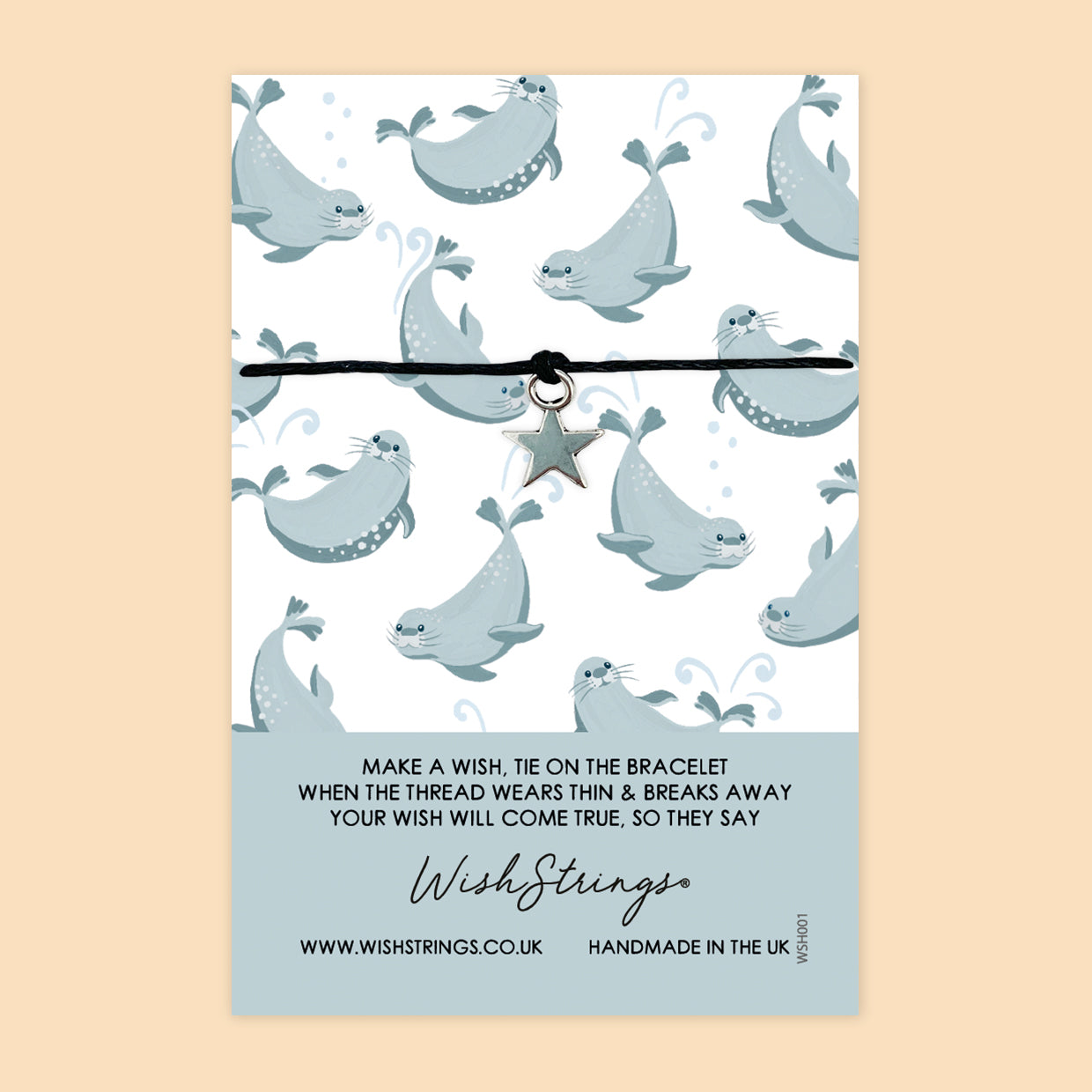 SALE - WishString Bracelet – Seal Design | Cute Animal Wish Bracelet | Ocean Themed Gift Keepsake - FL012