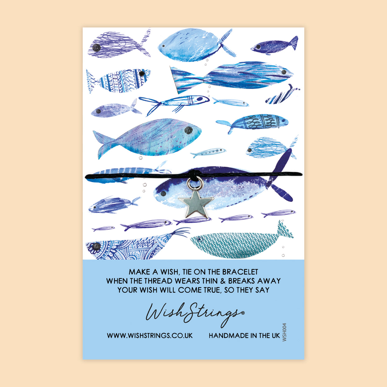 SALE - WishString Bracelet – Fish Design | Ocean Themed Gift | Nautical Wish Bracelet Keepsake - FL015