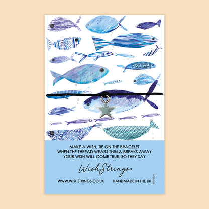SALE - WishString Bracelet – Fish Design | Ocean Themed Gift | Nautical Wish Bracelet Keepsake - FL015