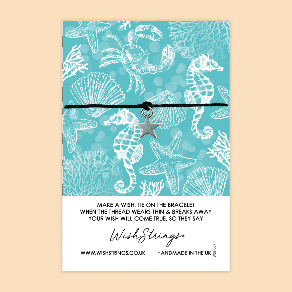 SALE - WishString Bracelet – Sea Life Design | Ocean Themed Gift | Coastal Keepsake Bracelet - FL018