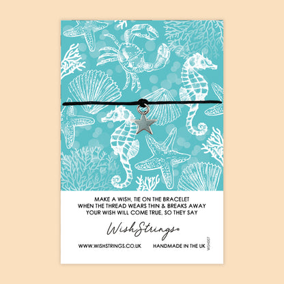 SALE - WishString Bracelet – Sea Life Design | Ocean Themed Gift | Coastal Keepsake Bracelet - FL018