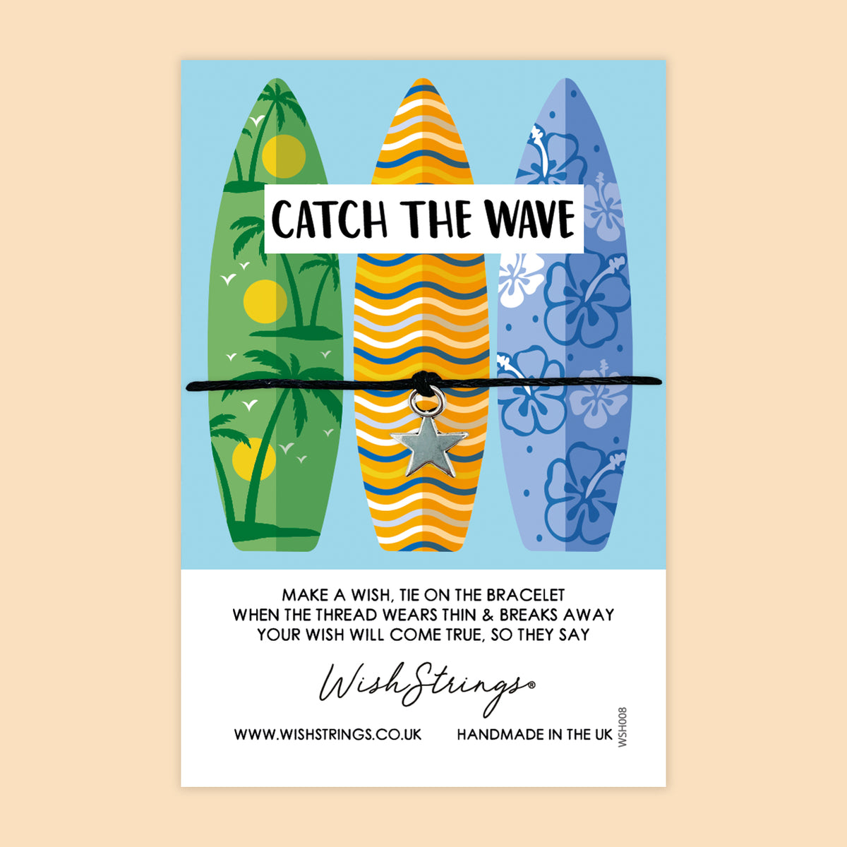 SALE - WishString Bracelet – Catch the Wave | Surf Gift | Coastal & Adventure Keepsake Bracelet - FL019