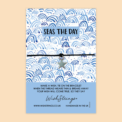 SALE - WishString Bracelet – Seas the Day | Coastal Gift | Ocean Inspired Keepsake Bracelet - FL021