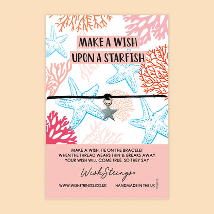 SALE - WishString Bracelet – Make a Wish Upon a Starfish | Coastal Gift | Ocean Inspired Keepsake Bracelet - FL023