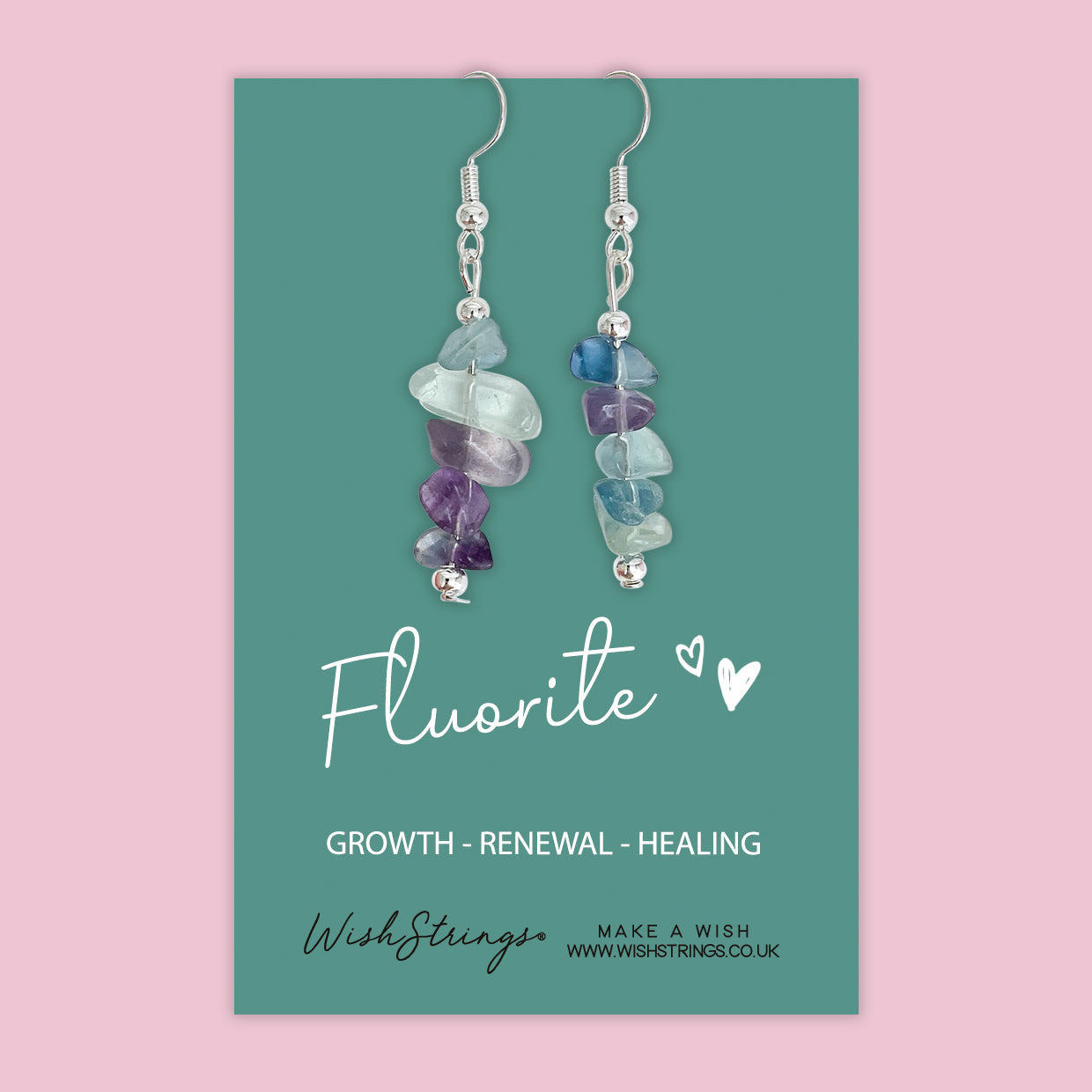 Fluorite - Gemstone Chip Dangle Earrings