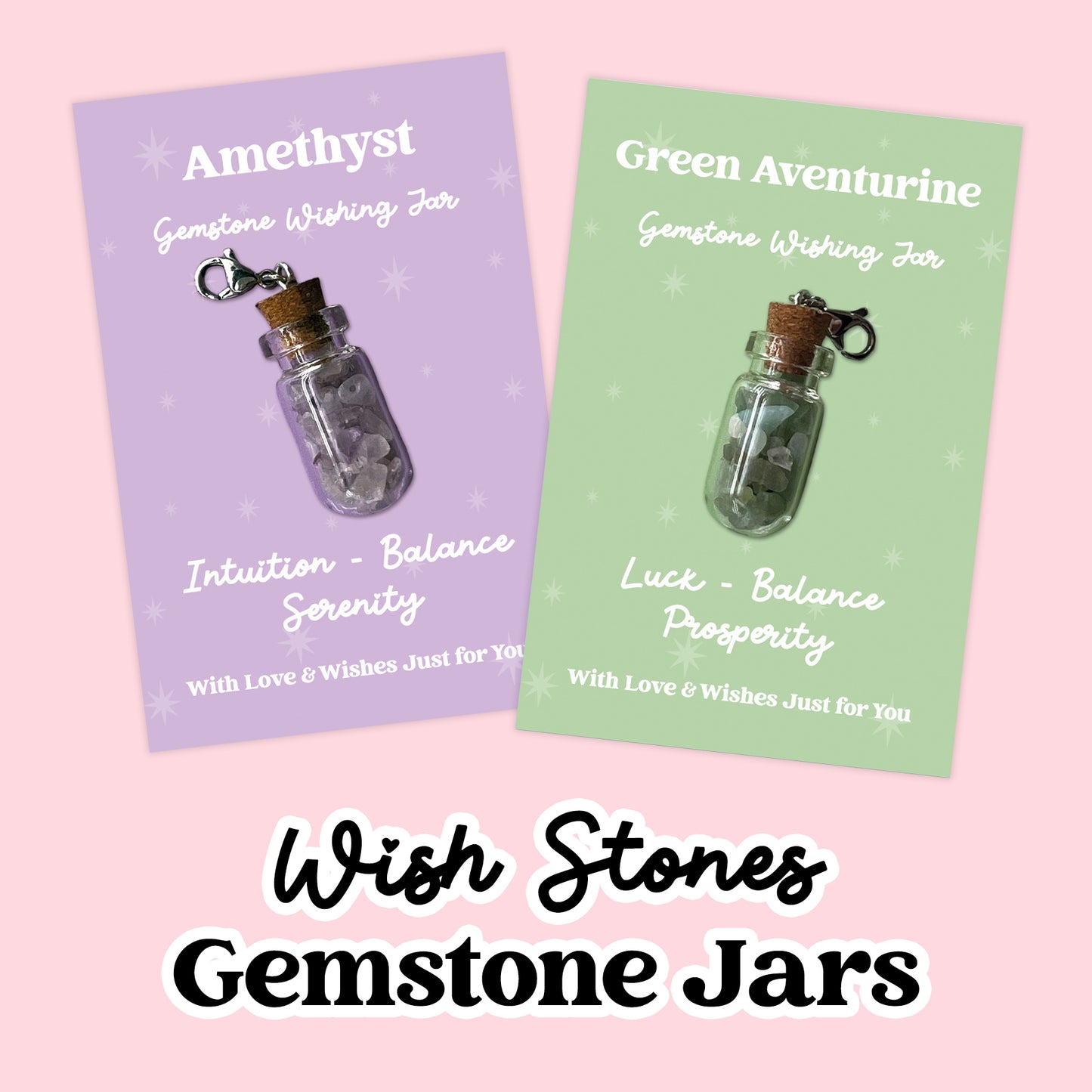 Gemstone Jar Collection – Crystal Chip Jars | Mini Healing Crystal Gifts | Positivity & Wellbeing Keepsakes