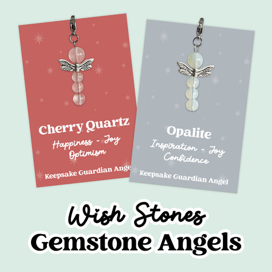 Gemstone Angel Collection – Crystal Angel Charms | Spiritual Healing Gifts | Comfort, Protection & Positivity