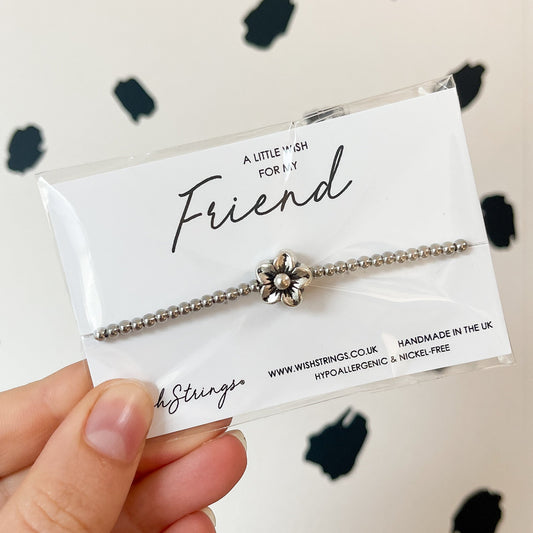 Friend, Flower Charm Bracelet - S049