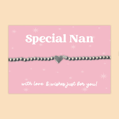 “Special Nan” Heart Charm Bracelet | Gift for Nan from Grandchild